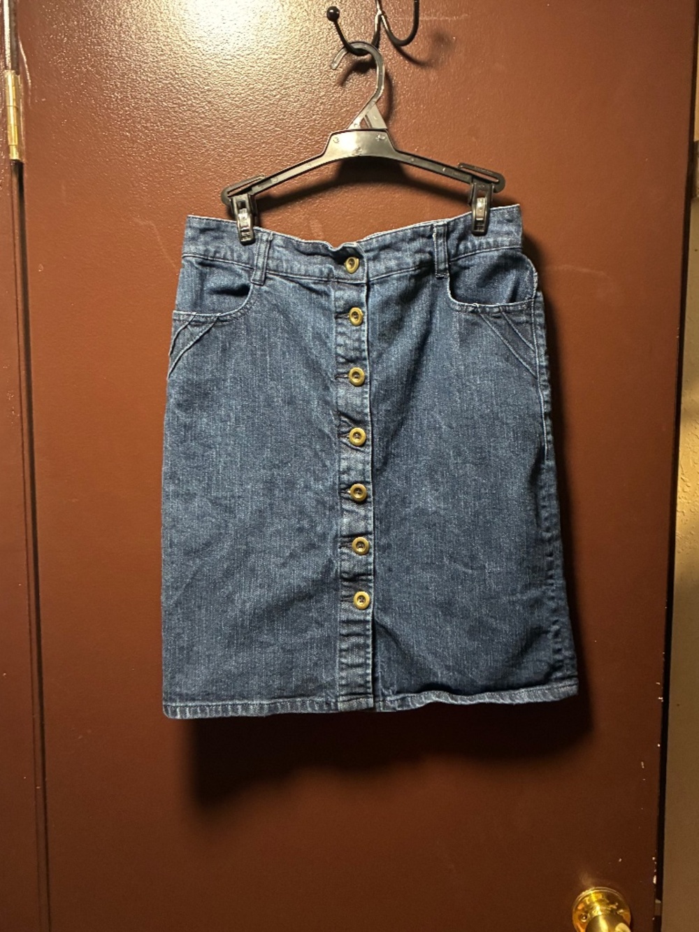 New York and company denim midi pencil skirt